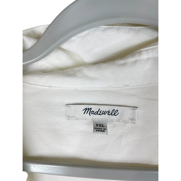 Madewell Philly Shirttail Top In Eyelet White Popover Pocket XXL - Picture 4 of 9